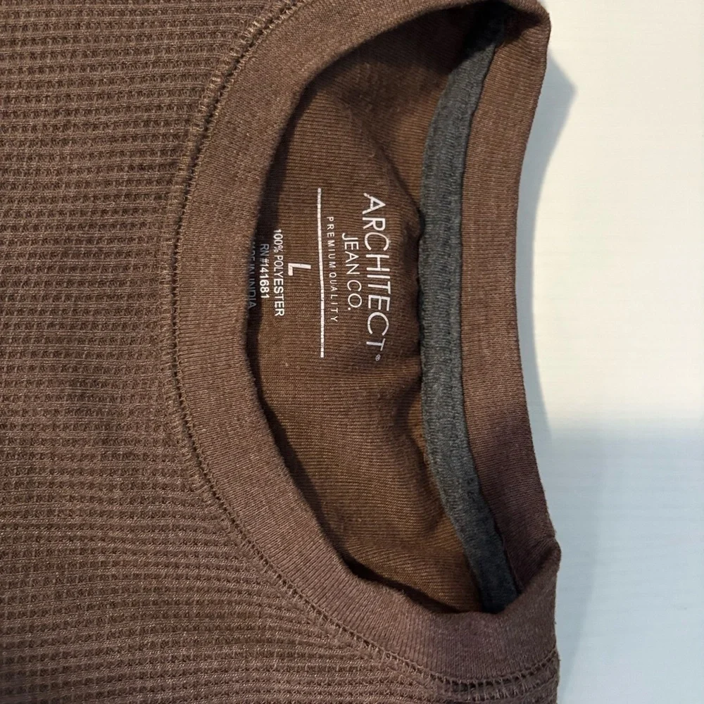 Architect Brown and Green Waffle Knit Shirts Lot of 2 LS shirts - Picture 3 of 4